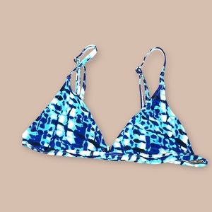 Blue Tye Dye Swimsuit Adjustable Strap Biking Top Size Extra Small XS